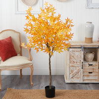 Thumbnail for 5' Autumn Maple Artificial Tree Yellow