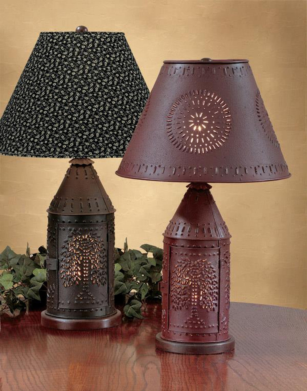 Willow Punched Revere Lamp 19" - Black Park Designs