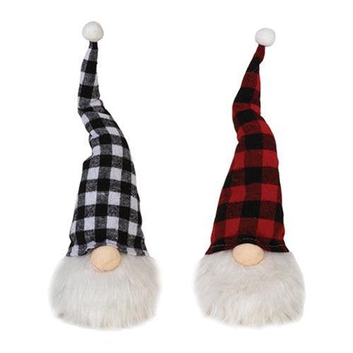 Checkered Gnome w LED Light 2 Asstd - The Fox Decor
