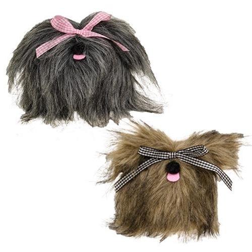 Furry Plush Dogs 2 Asstd - The Fox Decor