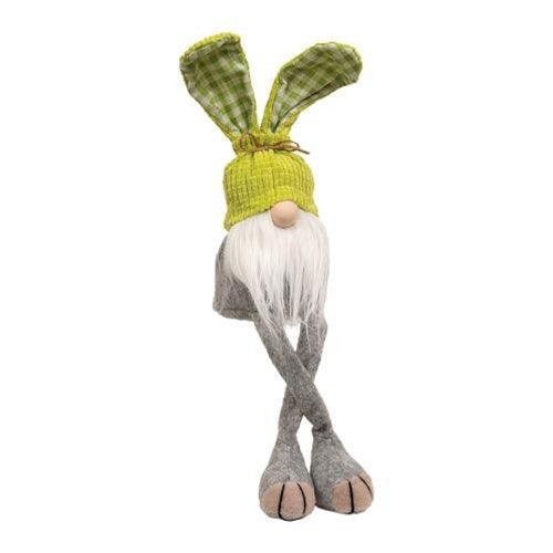 Gingham Waffle Bunny Dangle Leg Gnome 3 Asstd - The Fox Decor