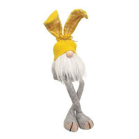 Gingham Waffle Bunny Dangle Leg Gnome 3 Asstd - The Fox Decor