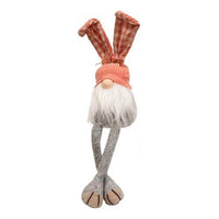 Gingham Waffle Bunny Dangle Leg Gnome 3 Asstd - The Fox Decor