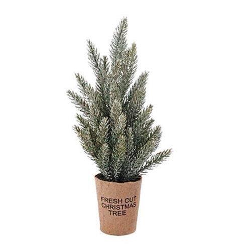 Lg Frosted Tree w Paper Cup 3 Asstd - The Fox Decor