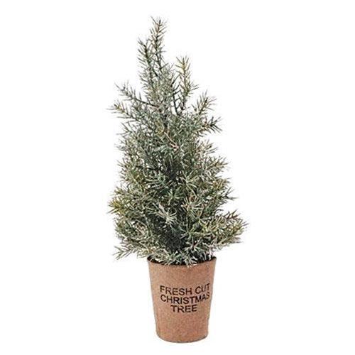 Lg Frosted Tree w Paper Cup 3 Asstd - The Fox Decor