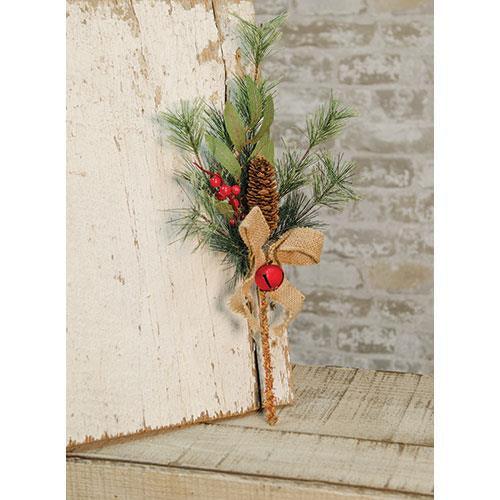 Brush Pine w Red Bells Pick 16 - The Fox Decor