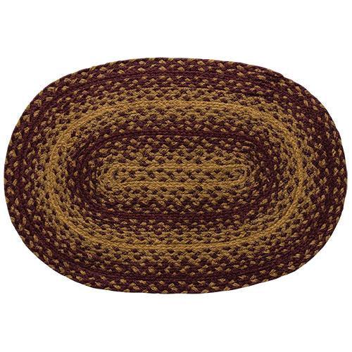 Burgundy Tan Braided Placemat - The Fox Decor