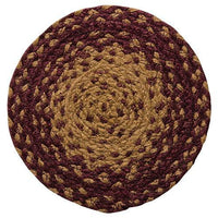 Burgundy Tan Braided Trivet - The Fox Decor