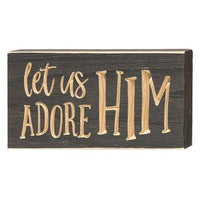 Let Us Adore Him Engraved Block 35 x 8 - The Fox Decor