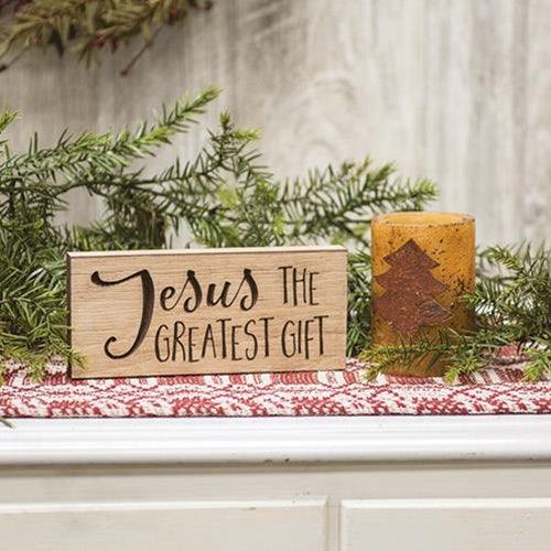 Jesus the Greatest Gift Engraved Block 35 x 8 - The Fox Decor