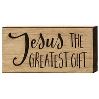 Jesus the Greatest Gift Engraved Block 35 x 8 - The Fox Decor