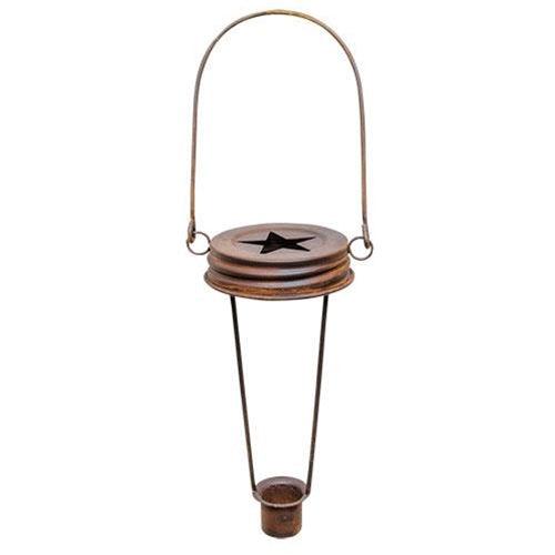 Rusty Jar Lid Taper Holder - The Fox Decor