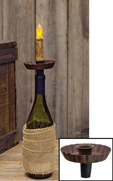 Rust Wine Bottle Taper Holder