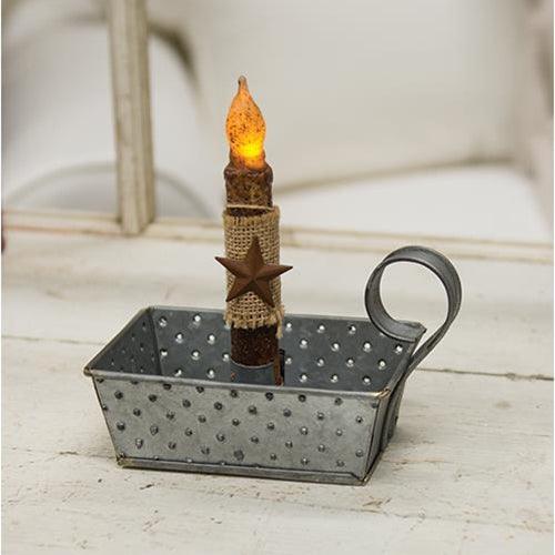 Galvanized Metal Grater Taper Holder - The Fox Decor