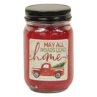 Thumbnail for Hollyberry Jar Candle w Red Truck 12oz - All Roads Lead Home - The Fox Decor