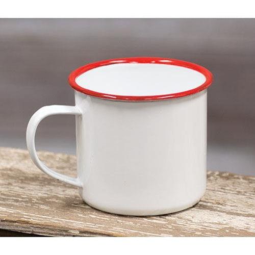 Red Rim Enamel Coffee Mug - The Fox Decor