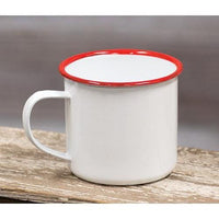Red Rim Enamel Coffee Mug - The Fox Decor