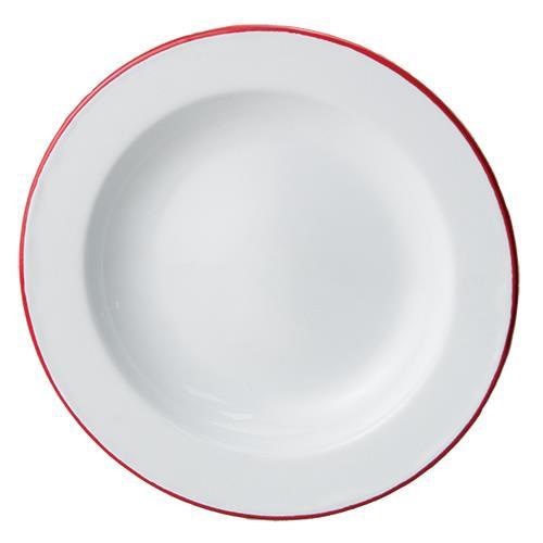 Red Rim Enamel Salad Plate - The Fox Decor