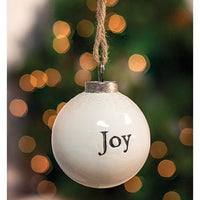 White Ceramic Ornament Joy - The Fox Decor