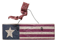 Thumbnail for Antiqued Wood Flag Ornament