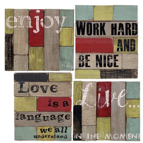 Enjoy Color Block Sign Asst - The Fox Decor