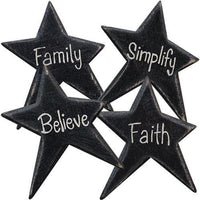 4 Set Black Star Word Magnets - The Fox Decor