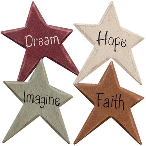 4 Set Colorful Star Word Magnets - The Fox Decor