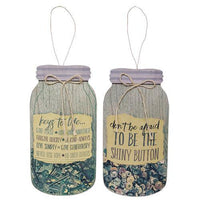 Button Key Mason Jar 2 Asstd - The Fox Decor