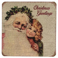 Thumbnail for 4 Set Vintage Joyful Christmas Coasters