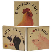 Roosters Rule Block 3 Asstd - The Fox Decor