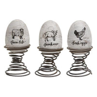 3 Set Farm Life Eggs on Springs - The Fox Decor