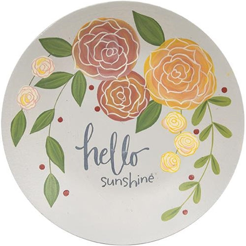 Hello Sunshine Floral Plate 2 asstd
