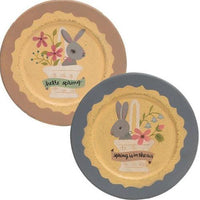 Hello Spring Bunny Plate 2 asstd - The Fox Decor
