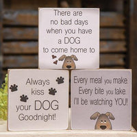Thumbnail for Always Kiss Your Dog Goodnight Block 3 asstd - The Fox Decor