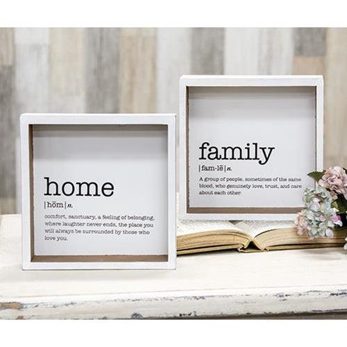 Family Definition Shadowbox Sign - The Fox Decor