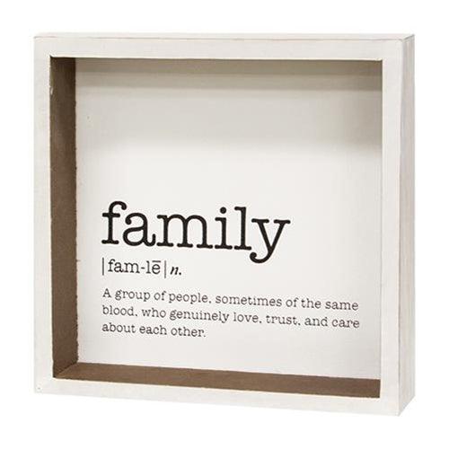 Family Definition Shadowbox Sign - The Fox Decor