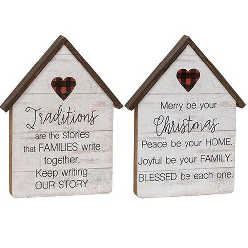 Merry Be Buffalo Check Heart House 2 Asstd - The Fox Decor
