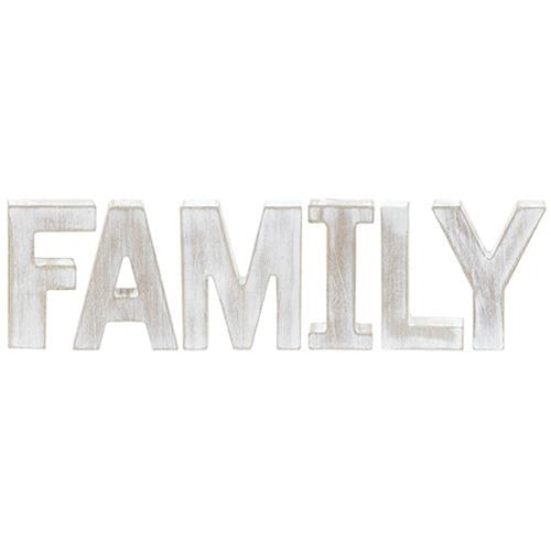 6 Set FAMILY Rustic White Letters