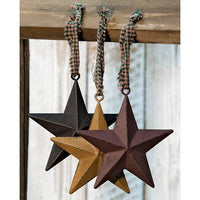 Primitive Star Ornament 4 3 Asstd - The Fox Decor