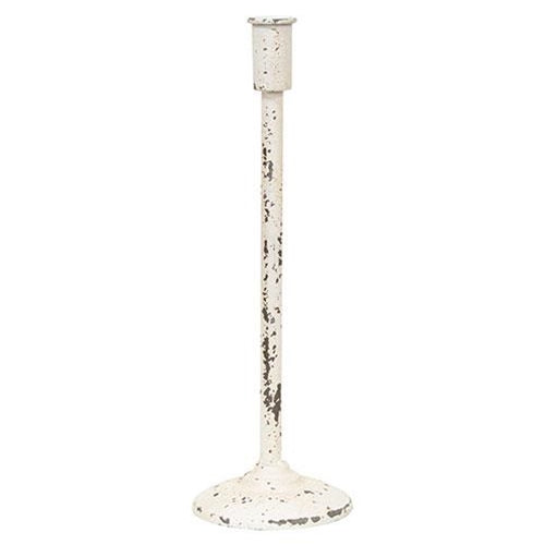 Distressed White Candle Holder 145