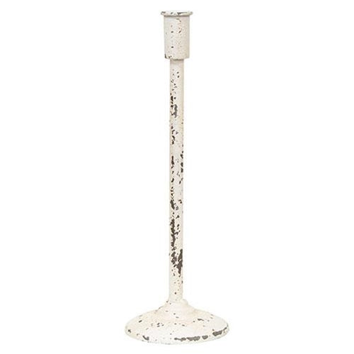 Distressed White Candle Holder 14.5" - The Fox Decor