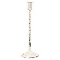 Distressed White Candle Holder 14.5