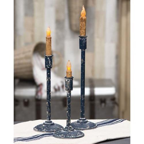 Distressed Black Candle Holder 9