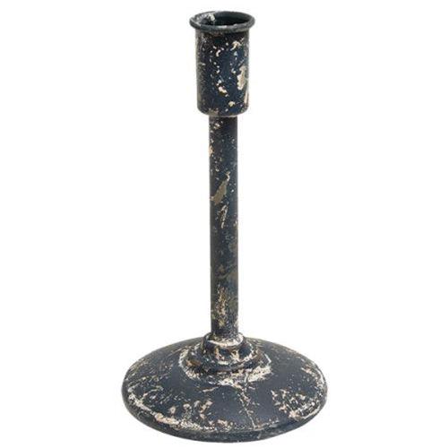 Distressed Black Candle Holder 9