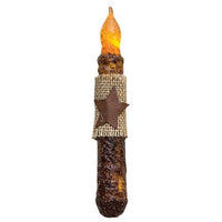 Thumbnail for 6 Burnt Mustard Burlap w Star Timer Taper - The Fox Decor