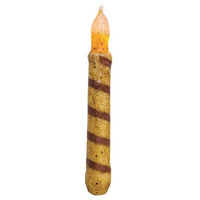 6 Burnt Ivory Candy Cane Timer Taper - The Fox Decor