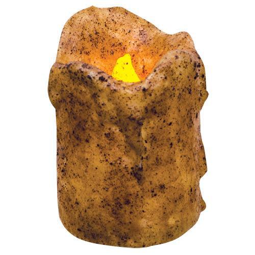 4 Burnt Ivory Dripped Timer Pillar - The Fox Decor