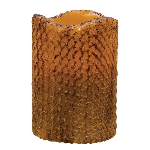Burnt Mustard Honeycomb Timer Pillar