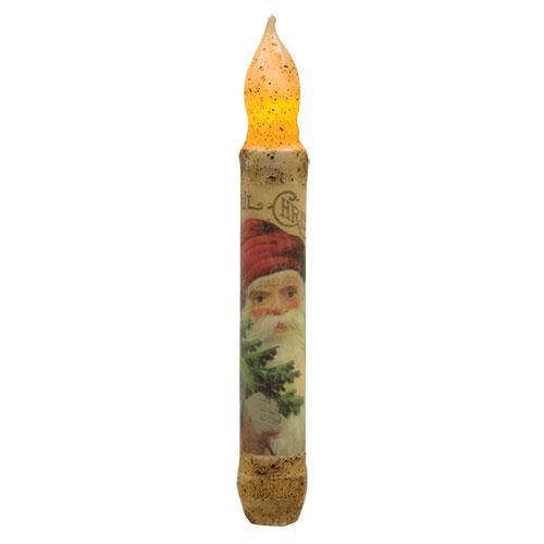 6 Burnt Ivory Joyful Santa Timer Taper