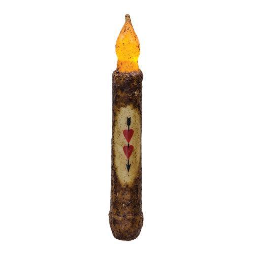 6 Burnt Mustard Heart Timer Taper - The Fox Decor